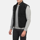 Zaret Black Suede Vest Jacket